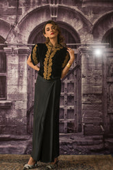 Maheen Khan - ONYX HALF SARI - Black - Blended Silk - 1 Piece